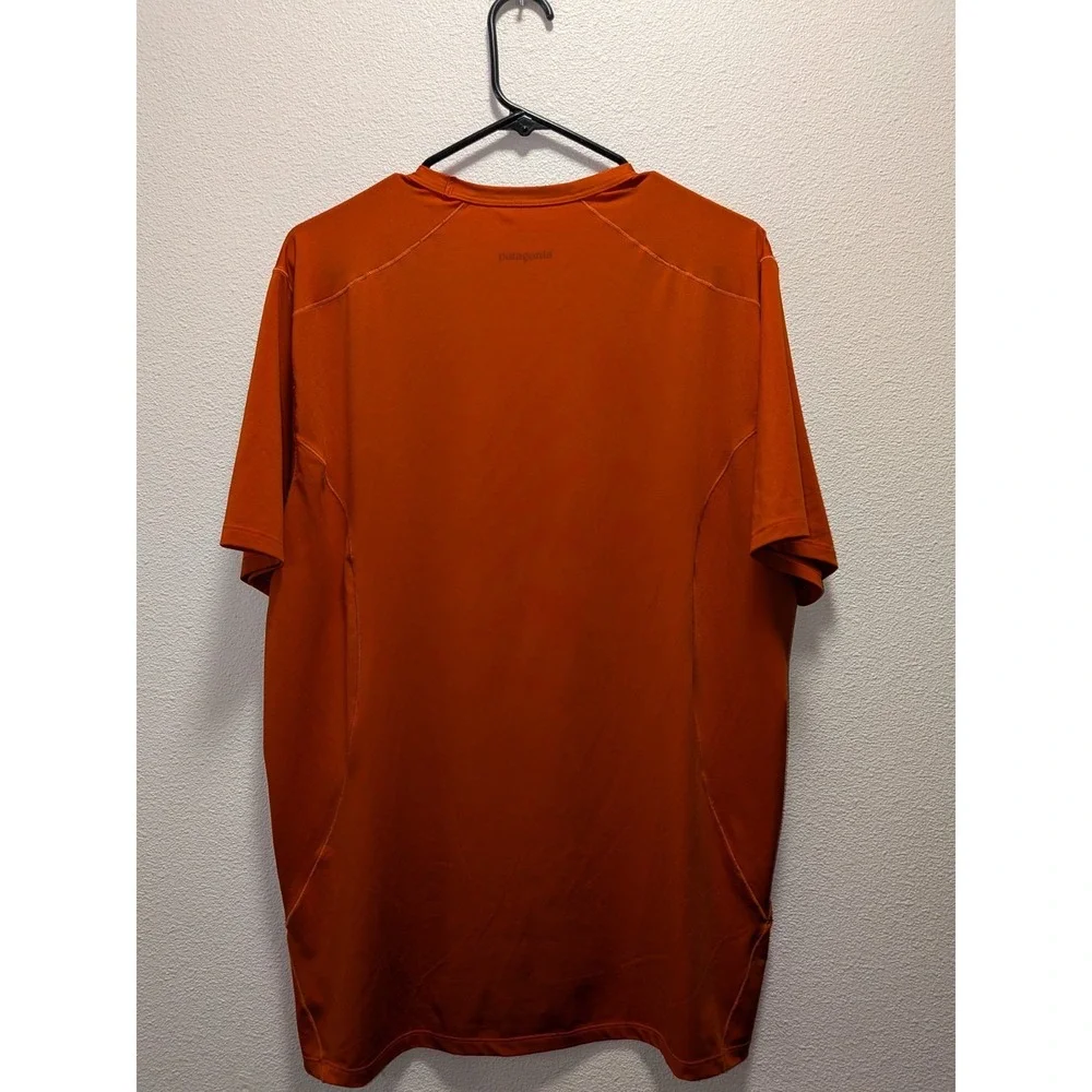 Patagonia‎ Capilene Athletic Fit Short Sleeve Shirt Mens L Burnt Orange
